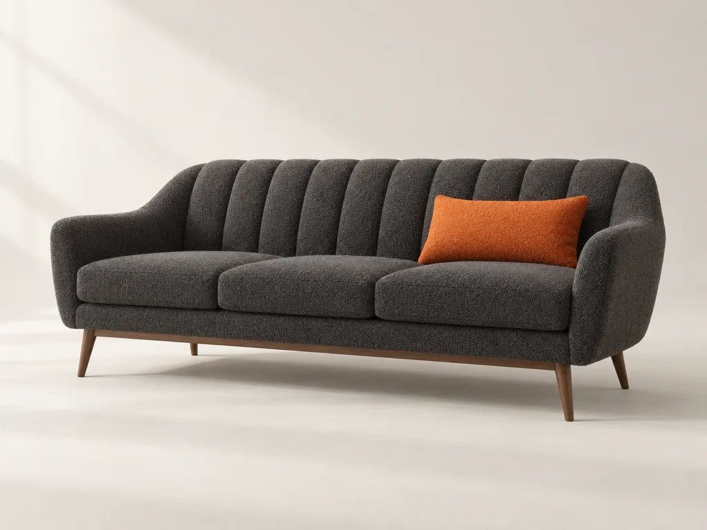 Channel-tufted sofa